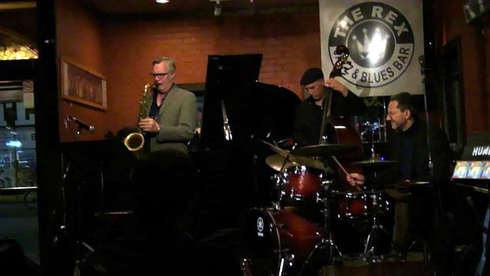 David Restivo, Kirk MacDonald, Roberto Occhipinti and Andrea Marcelli at The Rex Hotel Jazz & Blues Bar.